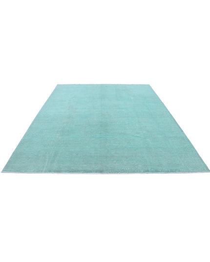 Overdye 8' 0" X 9' 11" Hand Knotted Wool Rug 8' 0" X 9' 11" (244 X 302) / Green / Wool