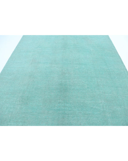 Overdye 8' 0" X 9' 11" Hand Knotted Wool Rug 8' 0" X 9' 11" (244 X 302) / Green / Wool