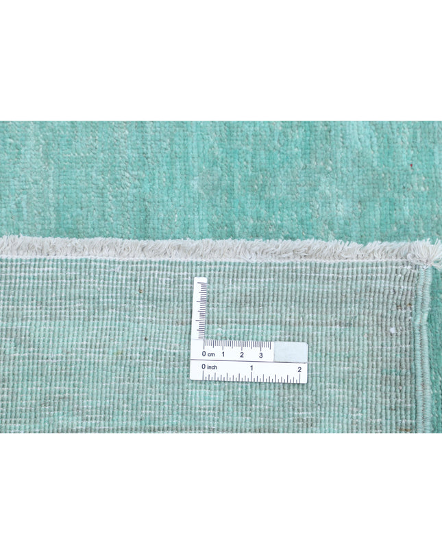 Overdye 8' 0" X 9' 11" Hand Knotted Wool Rug 8' 0" X 9' 11" (244 X 302) / Green / Wool