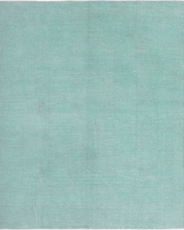 Overdye 8' 0" X 9' 11" Hand Knotted Wool Rug 8' 0" X 9' 11" (244 X 302) / Green / Wool