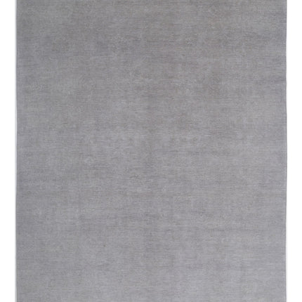 Overdye 9' 10" X 13' 10" Hand Knotted Wool Rug 9' 10" X 13' 10" (300 X 422) / Grey / Wool