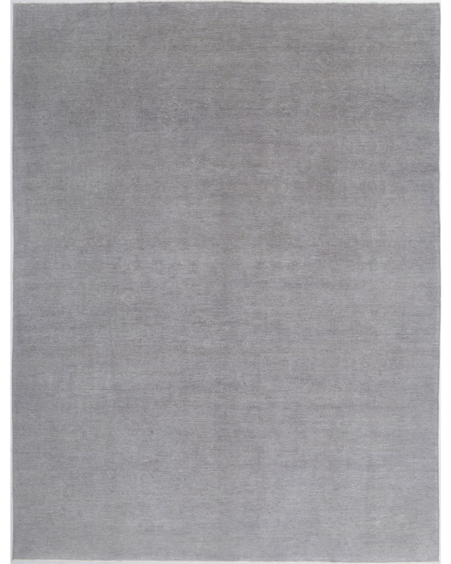 Overdye 9' 10" X 13' 10" Hand Knotted Wool Rug 9' 10" X 13' 10" (300 X 422) / Grey / Wool