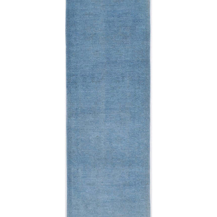 Overdye 2' 6" X 8' 2" Hand Knotted Wool Rug 2' 6" X 8' 2" (76 X 249) / Blue / Wool