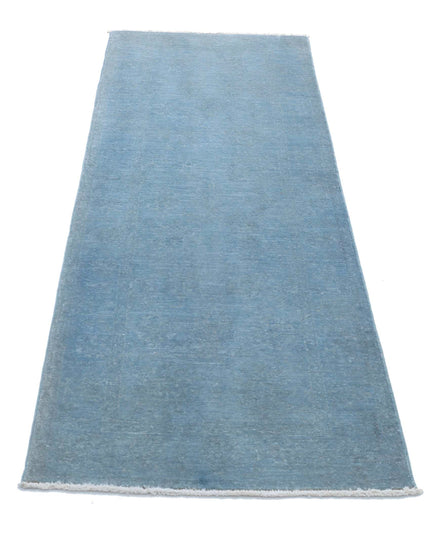 Overdye 2' 5" X 6' 7" Hand Knotted Wool Rug 2' 5" X 6' 7" (74 X 201) / Teal / Wool