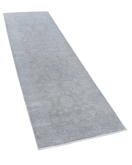 Overdye 2' 7" X 8' 3" Hand Knotted Wool Rug 2' 7" X 8' 3" (79 X 251) / Grey / Wool