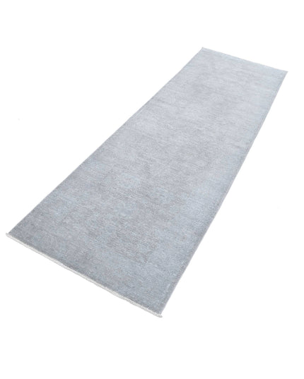 Overdye 2' 7" X 8' 3" Hand Knotted Wool Rug 2' 7" X 8' 3" (79 X 251) / Grey / Wool