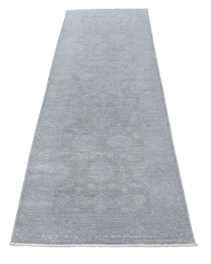 Overdye 2' 7" X 8' 3" Hand Knotted Wool Rug 2' 7" X 8' 3" (79 X 251) / Grey / Wool