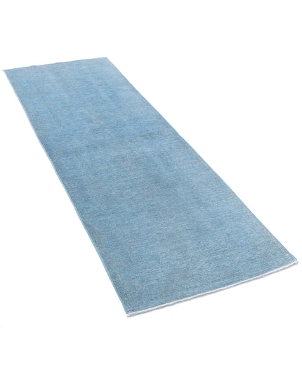 Overdye 2' 4" X 6' 9" Hand Knotted Wool Rug 2' 4" X 6' 9" (71 X 206) / Teal / Wool