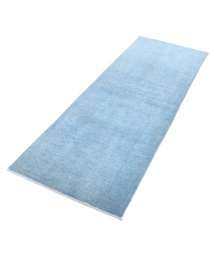 Overdye 2' 4" X 6' 9" Hand Knotted Wool Rug 2' 4" X 6' 9" (71 X 206) / Teal / Wool