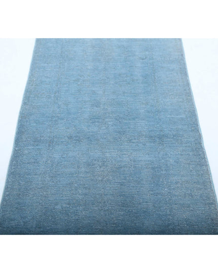 Overdye 2' 4" X 6' 9" Hand Knotted Wool Rug 2' 4" X 6' 9" (71 X 206) / Teal / Wool