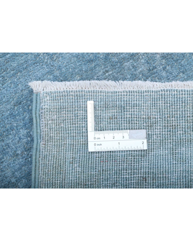 Overdye 2' 4" X 6' 9" Hand Knotted Wool Rug 2' 4" X 6' 9" (71 X 206) / Teal / Wool