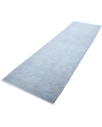 Overdye 2' 9" X 9' 11" Hand Knotted Wool Rug 2' 9" X 9' 11" (84 X 302) / Grey / Wool