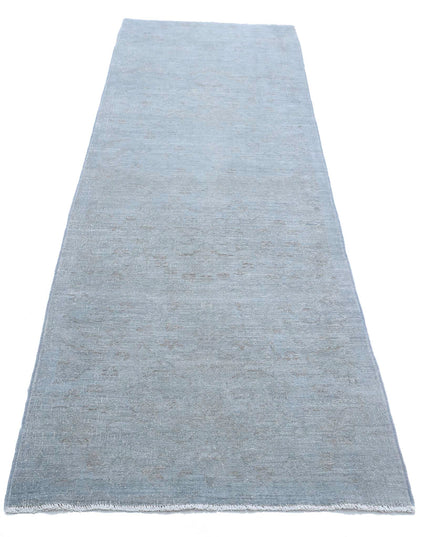 Overdye 2' 9" X 9' 11" Hand Knotted Wool Rug 2' 9" X 9' 11" (84 X 302) / Grey / Wool