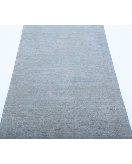 Overdye 2' 9" X 9' 11" Hand Knotted Wool Rug 2' 9" X 9' 11" (84 X 302) / Grey / Wool