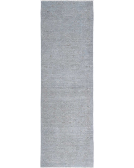 Overdye 2' 9" X 9' 11" Hand Knotted Wool Rug 2' 9" X 9' 11" (84 X 302) / Grey / Wool