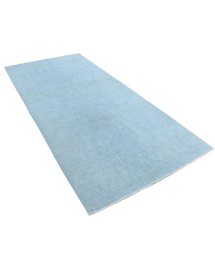 Overdye 4' 7" X 9' 6" Hand Knotted Wool Rug 4' 7" X 9' 6" (140 X 290) / Blue / Wool