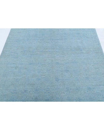 Overdye 4' 7" X 9' 6" Hand Knotted Wool Rug 4' 7" X 9' 6" (140 X 290) / Blue / Wool