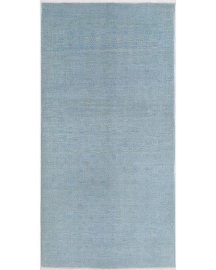 Overdye 4' 7" X 9' 6" Hand Knotted Wool Rug 4' 7" X 9' 6" (140 X 290) / Blue / Wool