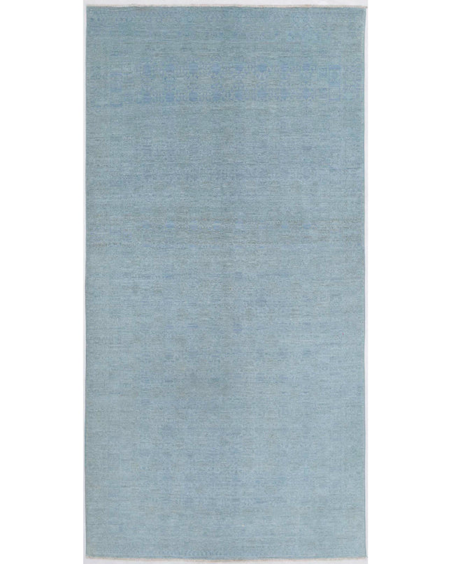 Overdye 4' 7" X 9' 6" Hand Knotted Wool Rug 4' 7" X 9' 6" (140 X 290) / Blue / Wool