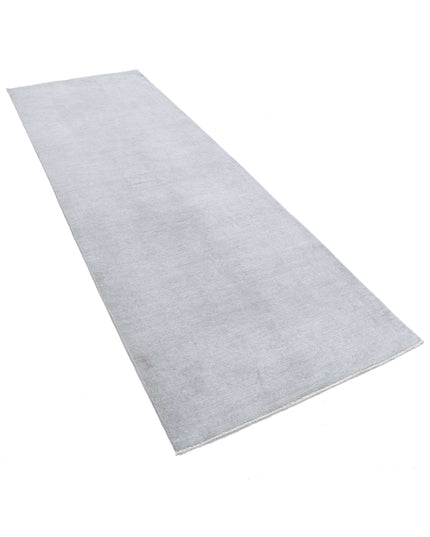 Overdye 3' 2" X 9' 0" Hand Knotted Wool Rug 3' 2" X 9' 0" (97 X 274) / Grey / Wool