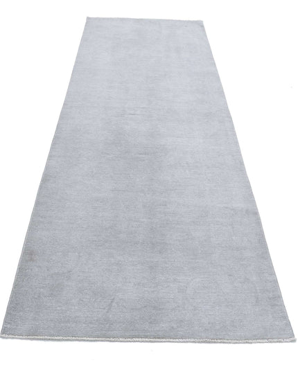 Overdye 3' 2" X 9' 0" Hand Knotted Wool Rug 3' 2" X 9' 0" (97 X 274) / Grey / Wool