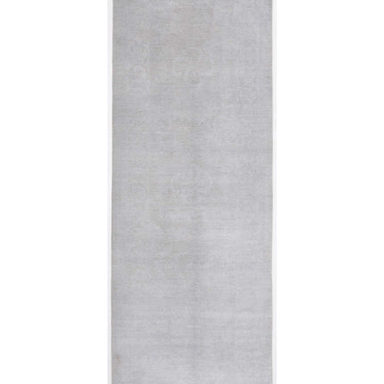Overdye 3' 2" X 9' 0" Hand Knotted Wool Rug 3' 2" X 9' 0" (97 X 274) / Grey / Wool