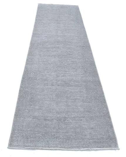 Overdye 2' 10" X 9' 9" Hand Knotted Wool Rug 2' 10" X 9' 9" (86 X 297) / Grey / Wool