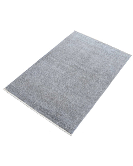 Overdye 2' 7" X 4' 0" Hand Knotted Wool Rug 2' 7" X 4' 0" (79 X 122) / Grey / Wool