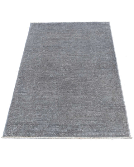 Overdye 2' 7" X 4' 0" Hand Knotted Wool Rug 2' 7" X 4' 0" (79 X 122) / Grey / Wool