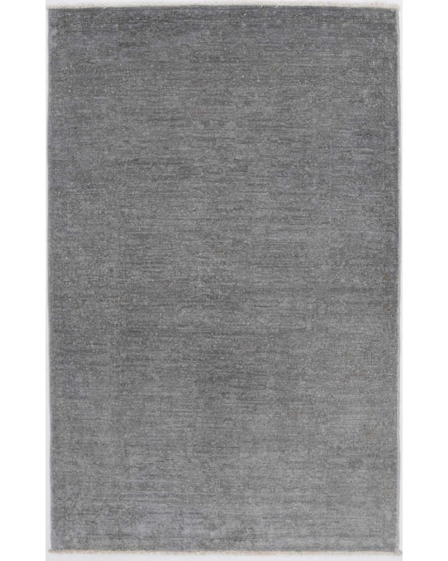 Overdye 2' 7" X 4' 0" Hand Knotted Wool Rug 2' 7" X 4' 0" (79 X 122) / Grey / Wool