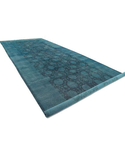 Overdye 9' 9" X 25' 0" Hand Knotted Wool Rug 9' 9" X 25' 0" (297 X 762) / Teal / Wool
