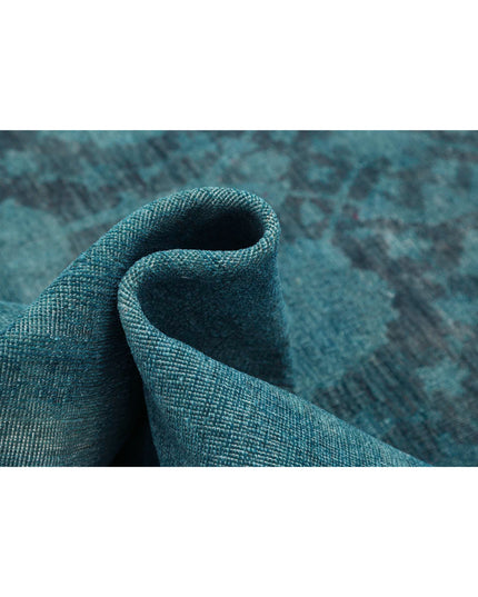 Overdye 9' 9" X 25' 0" Hand Knotted Wool Rug 9' 9" X 25' 0" (297 X 762) / Teal / Wool