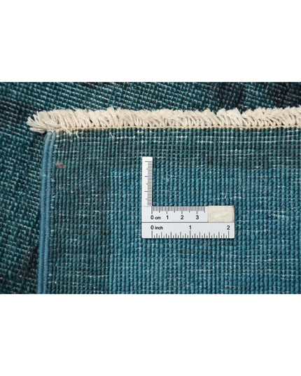 Overdye 9' 9" X 25' 0" Hand Knotted Wool Rug 9' 9" X 25' 0" (297 X 762) / Teal / Wool