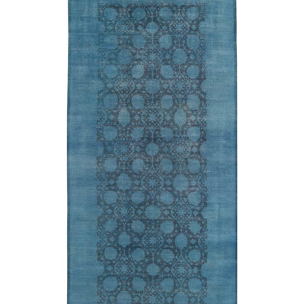 Overdye 9' 9" X 25' 0" Hand Knotted Wool Rug 9' 9" X 25' 0" (297 X 762) / Teal / Wool