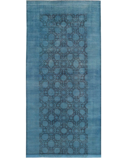 Overdye 9' 9" X 25' 0" Hand Knotted Wool Rug 9' 9" X 25' 0" (297 X 762) / Teal / Wool