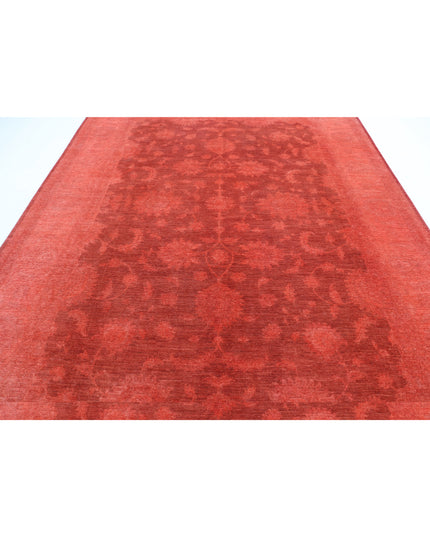Overdye 8' 8" X 11' 6" Hand Knotted Wool Rug 8' 8" X 11' 6" (264 X 351) / Red / Wool