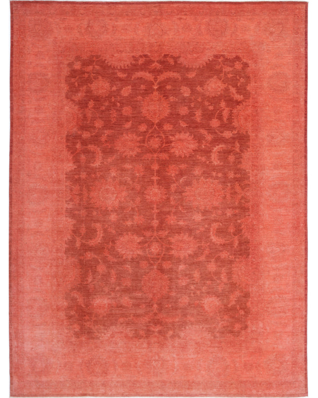 Overdye 8' 8" X 11' 6" Hand Knotted Wool Rug 8' 8" X 11' 6" (264 X 351) / Red / Wool