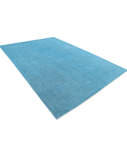 Overdye 8' 4" X 11' 9" Hand Knotted Wool Rug 8' 4" X 11' 9" (254 X 358) / Teal / Wool
