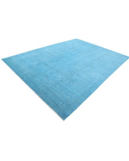 Overdye 8' 4" X 11' 9" Hand Knotted Wool Rug 8' 4" X 11' 9" (254 X 358) / Teal / Wool