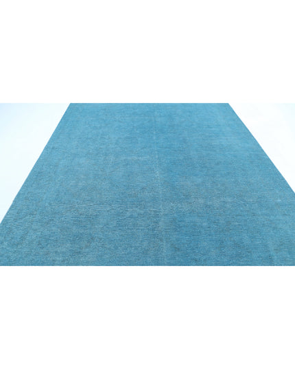 Overdye 8' 4" X 11' 9" Hand Knotted Wool Rug 8' 4" X 11' 9" (254 X 358) / Teal / Wool