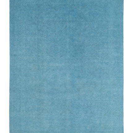 Overdye 8' 4" X 11' 9" Hand Knotted Wool Rug 8' 4" X 11' 9" (254 X 358) / Teal / Wool
