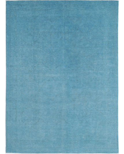 Overdye 8' 4" X 11' 9" Hand Knotted Wool Rug 8' 4" X 11' 9" (254 X 358) / Teal / Wool