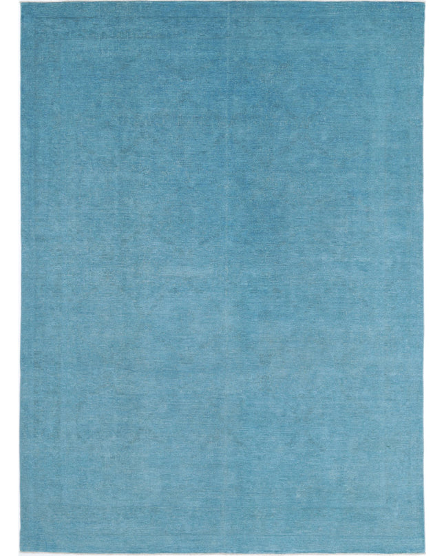 Overdye 8' 4" X 11' 9" Hand Knotted Wool Rug 8' 4" X 11' 9" (254 X 358) / Teal / Wool