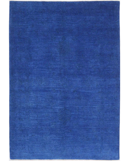 Overdye 5' 6" X 8' 0" Hand Knotted Wool Rug 5' 6" X 8' 0" (168 X 244) / Blue / Wool