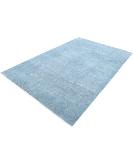 Overdye 5' 11" X 9' 5" Hand Knotted Wool Rug 5' 11" X 9' 5" (180 X 287) / Blue / Wool