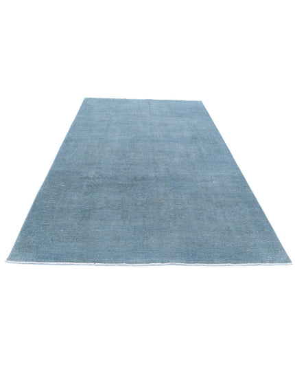 Overdye 5' 11" X 9' 5" Hand Knotted Wool Rug 5' 11" X 9' 5" (180 X 287) / Blue / Wool