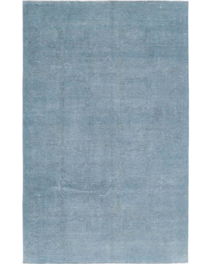 Overdye 5' 11" X 9' 5" Hand Knotted Wool Rug 5' 11" X 9' 5" (180 X 287) / Blue / Wool