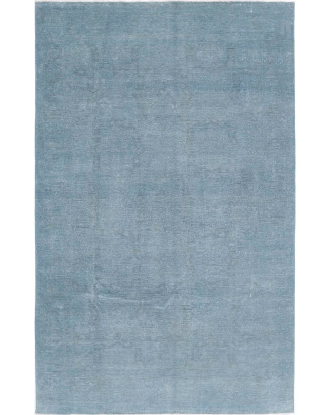 Overdye 5' 11" X 9' 5" Hand Knotted Wool Rug 5' 11" X 9' 5" (180 X 287) / Blue / Wool