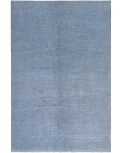 Overdye 6' 7" X 9' 10" Hand Knotted Wool Rug 6' 7" X 9' 10" (201 X 300) / Blue / Wool