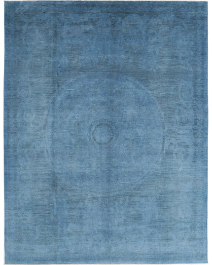 Overdye 7' 8" X 10' 1" Hand Knotted Wool Rug 7' 8" X 10' 1" (234 X 307) / Blue / Wool